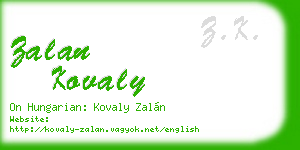 zalan kovaly business card